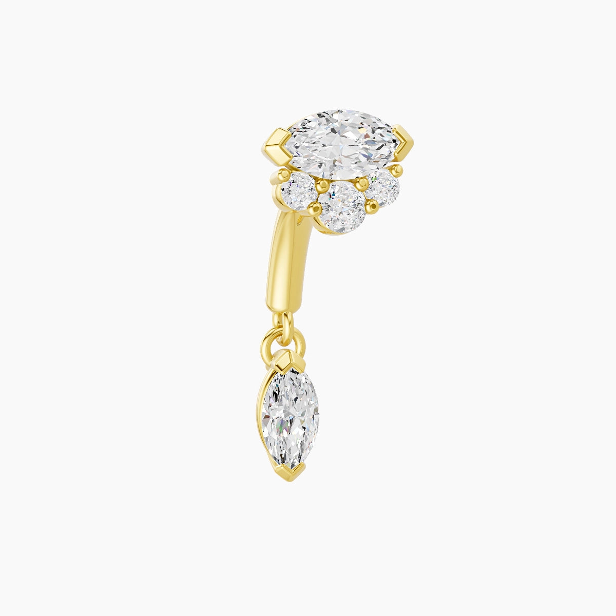 Danu | 18k Yellow Gold 6 mm Diamond Rook Piercing