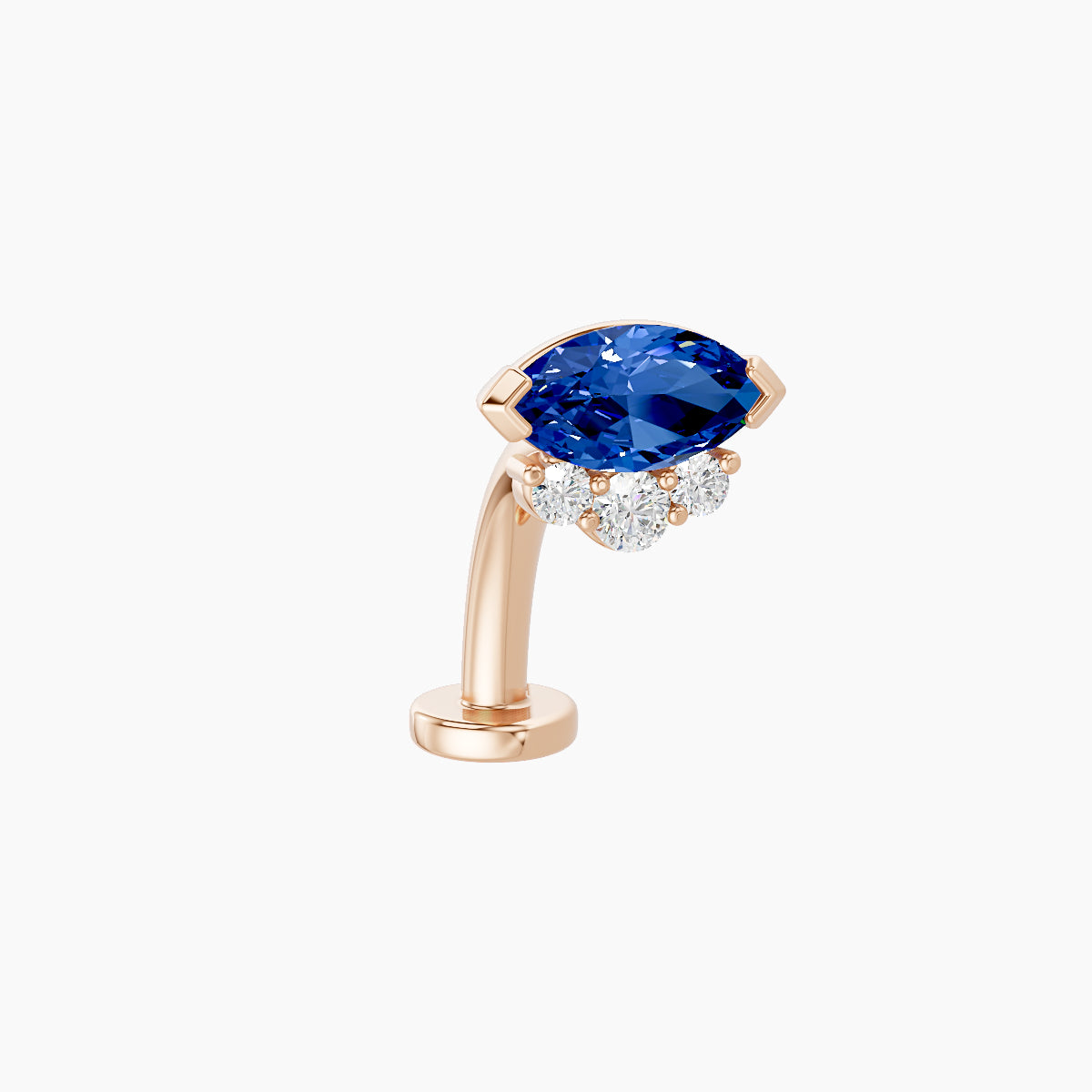 Danu | 18k Rose Gold 10 mm 7 mm Sapphire & Diamond Floating Navel Piercing