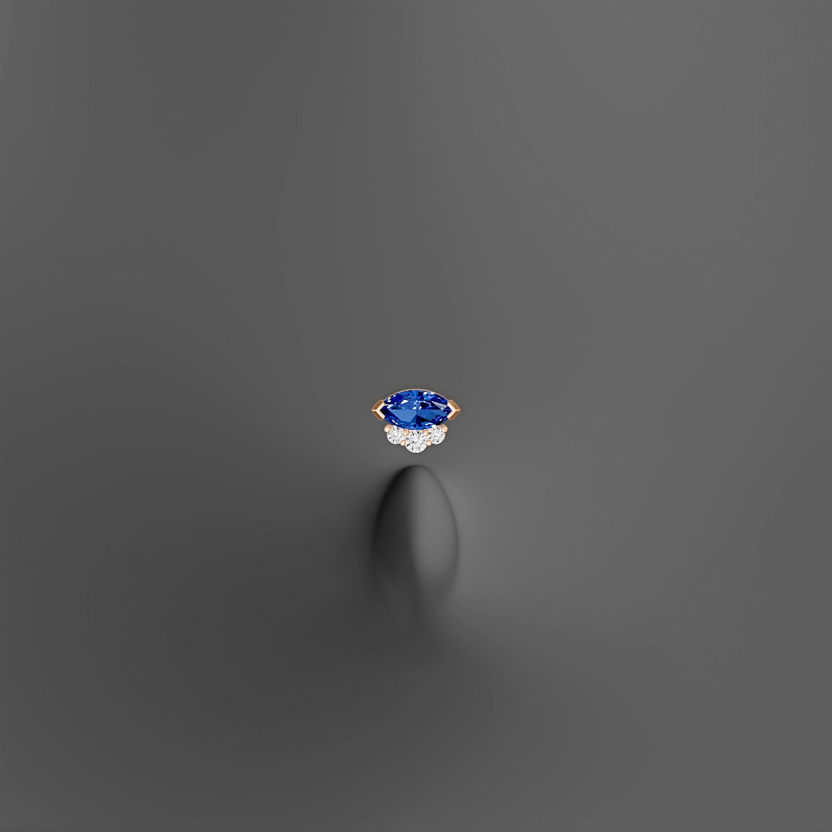 Danu | 18k Rose Gold 10 mm 7 mm Sapphire & Diamond Floating Navel Piercing