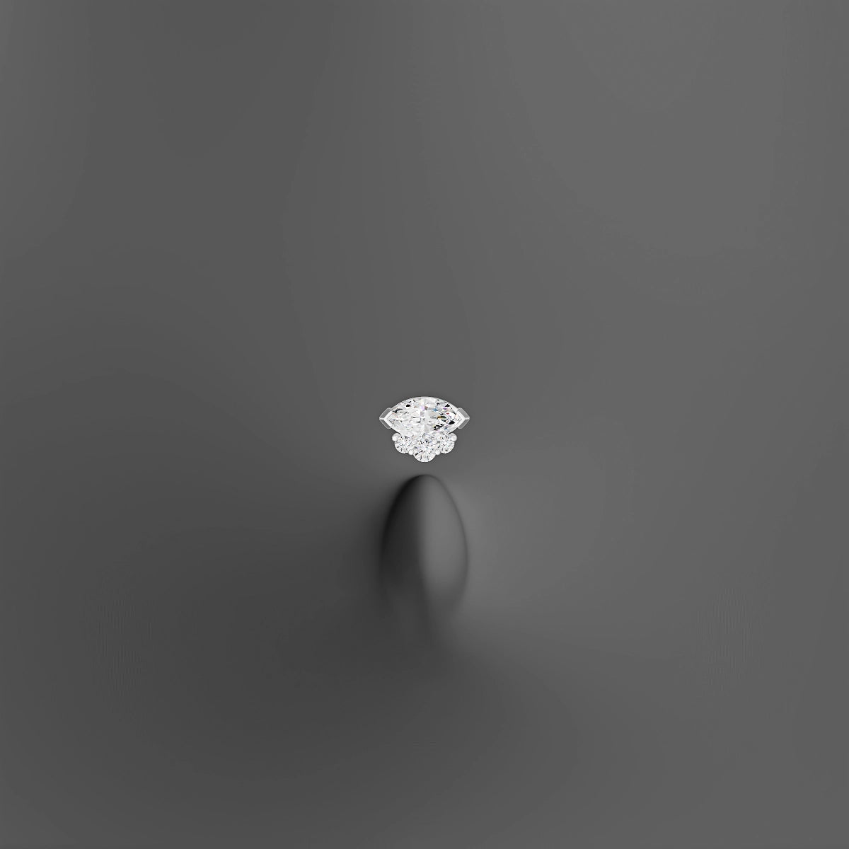 Danu | 18k White Gold 7 mm 10 mm Diamond Floating Navel Piercing