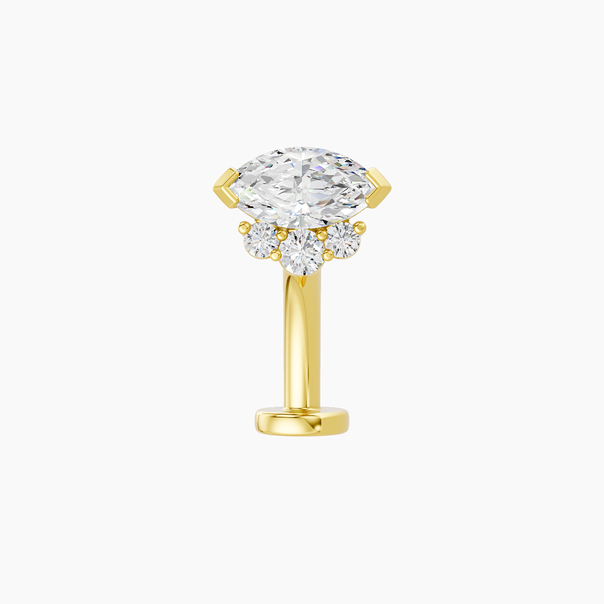 Danu | 18k Yellow Gold 7 mm 10 mm Diamond Floating Navel Piercing