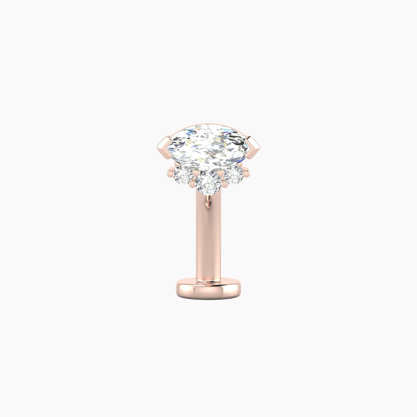 Danu | 18k Rose Gold 7 mm 10 mm Diamond Floating Navel Piercing