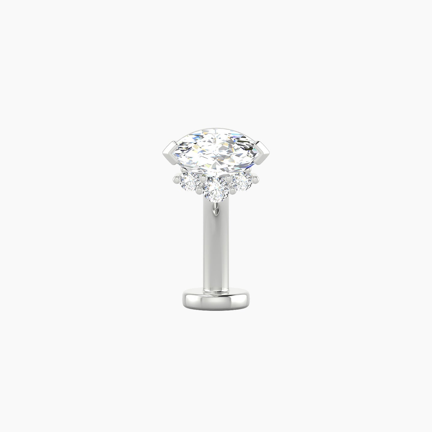 Danu | 18k White Gold 7 mm 10 mm Diamond Floating Navel Piercing