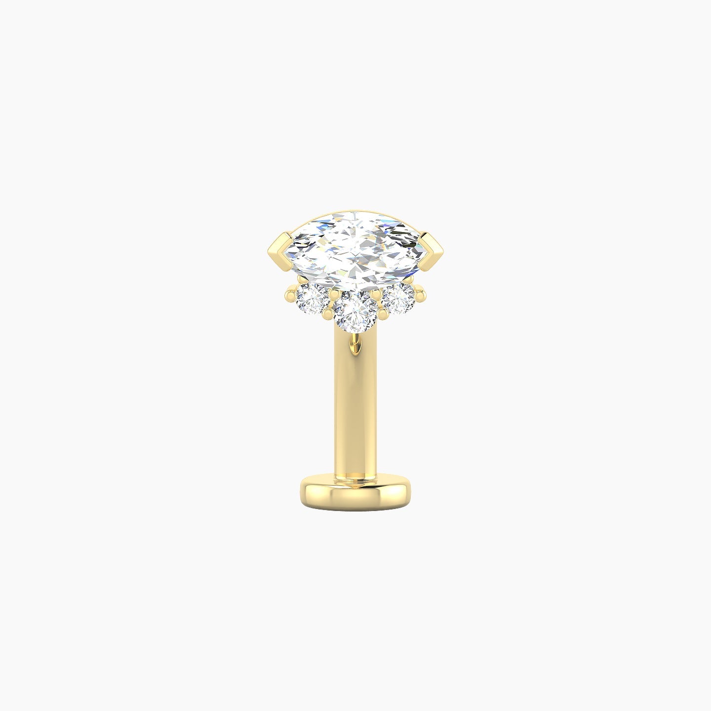 Danu | 18k Yellow Gold 7 mm 10 mm Diamond Floating Navel Piercing