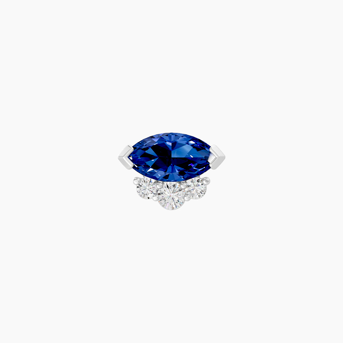 Danu | 18k White Gold 5 mm 7 mm Sapphire & Diamond Nose Piercing
