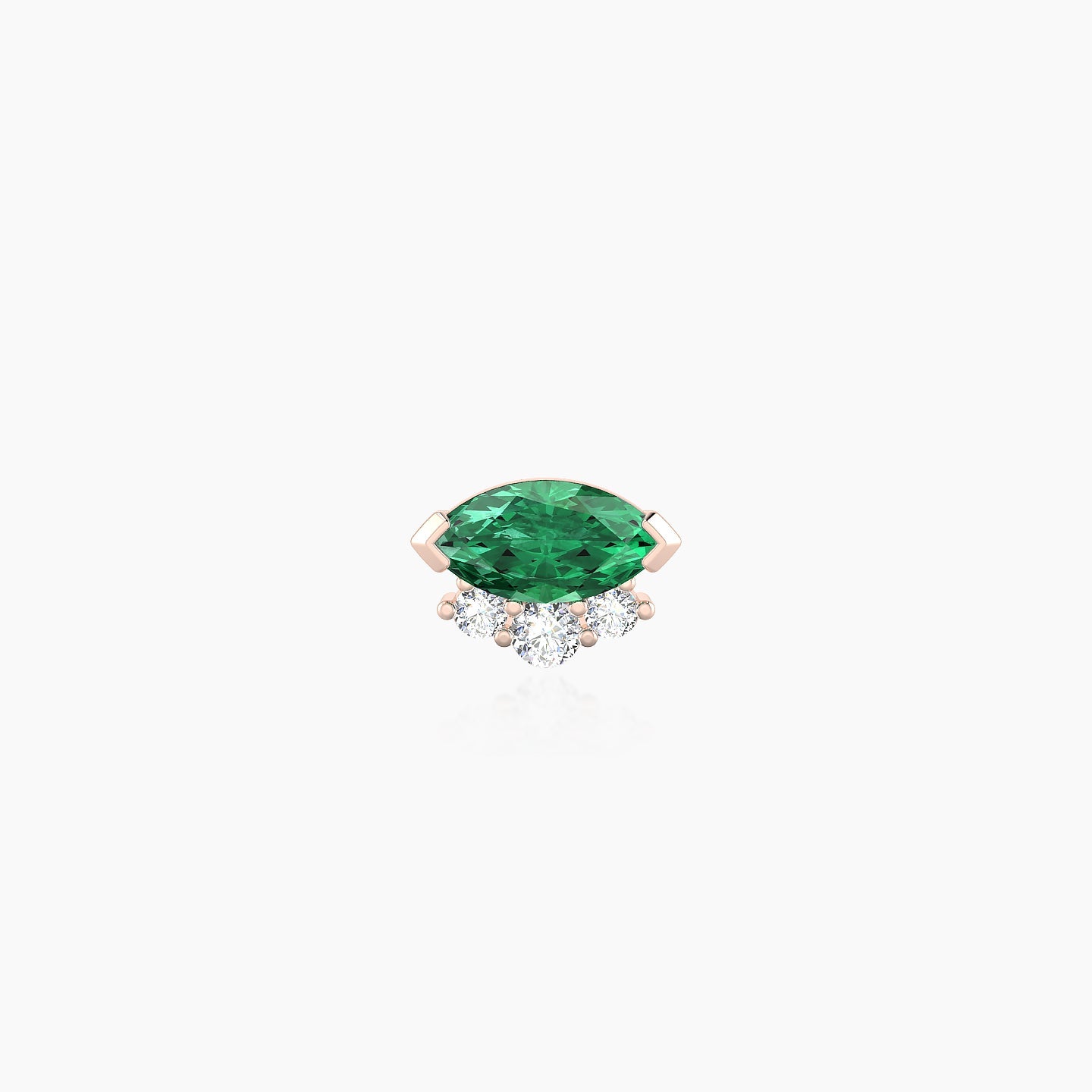 Danu | 18k Rose Gold 5 mm 7 mm Emerald & Diamond Nostril Piercing