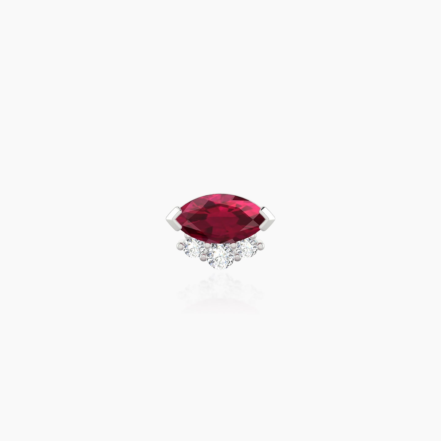 Danu | 18k White Gold 5 mm 7 mm Ruby & Diamond Nostril Piercing