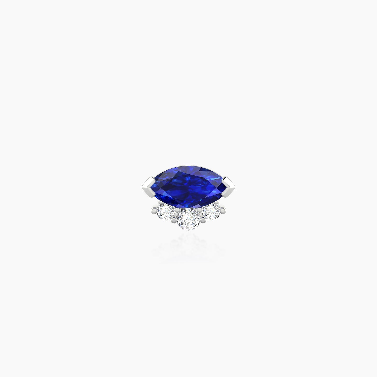 Danu | 18k White Gold 5 mm 7 mm Sapphire & Diamond Nostril Piercing