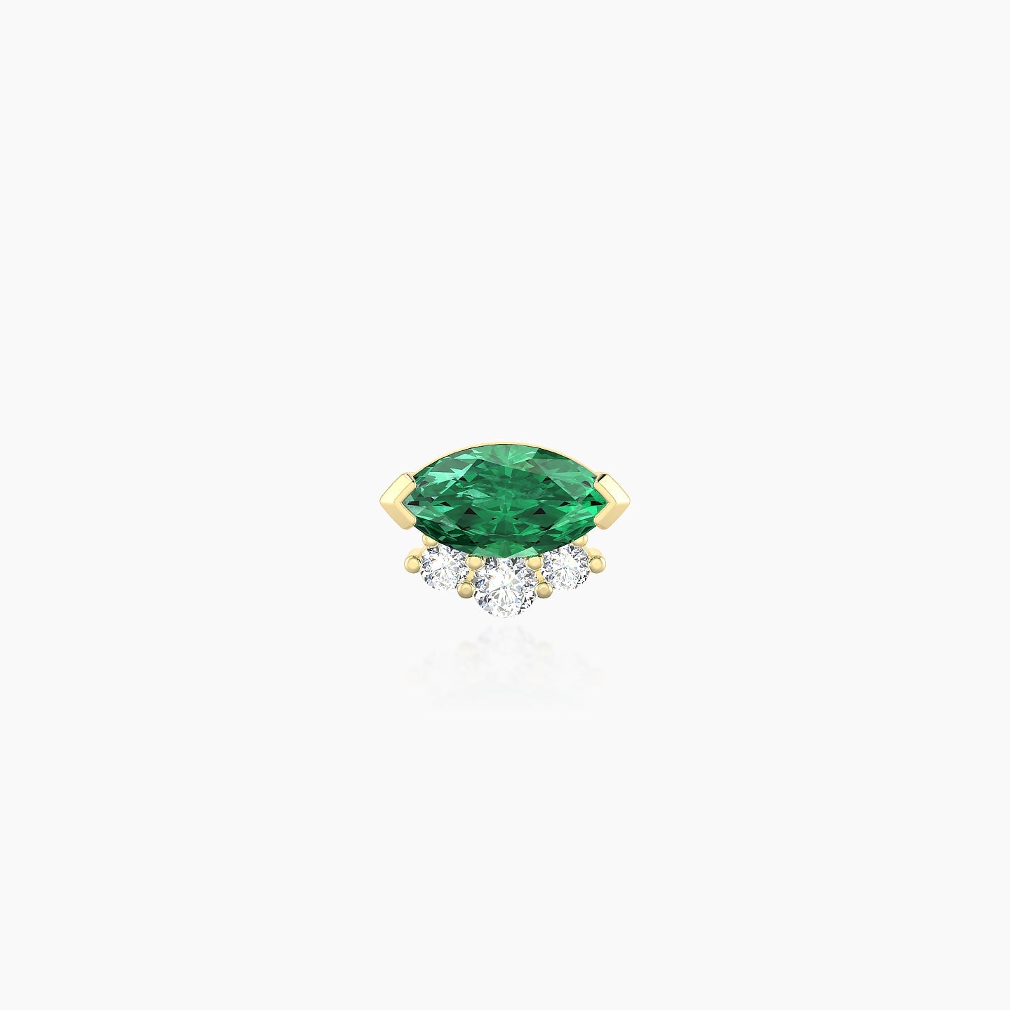 Danu | 18k Yellow Gold 5 mm 7 mm Emerald & Diamond Nostril Piercing