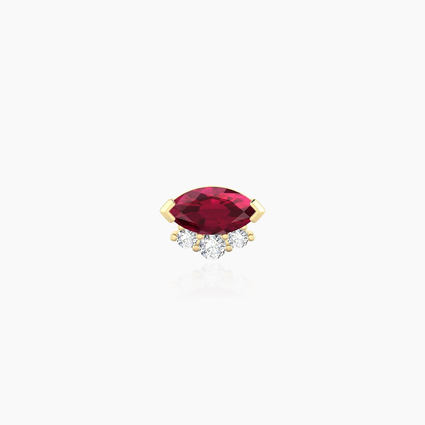 Danu | 18k Yellow Gold 5 mm 7 mm Ruby & Diamond Nostril Piercing