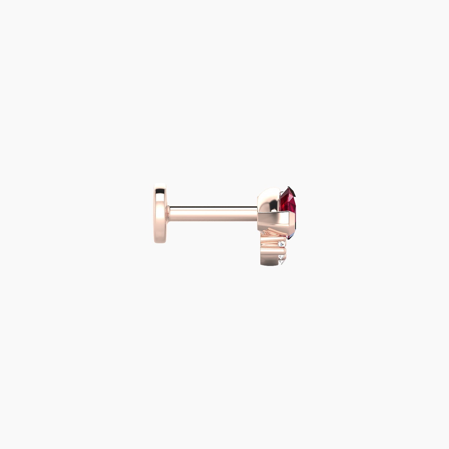 Danu | 18k Rose Gold 5 mm 7 mm Ruby & Diamond Nostril Piercing