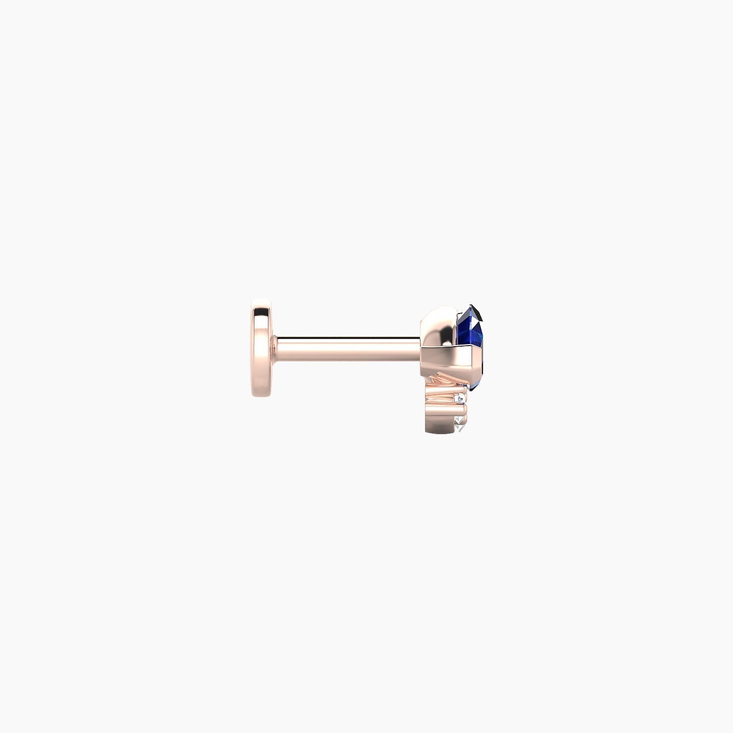 Danu | 18k Rose Gold 5 mm 7 mm Sapphire & Diamond Nostril Piercing