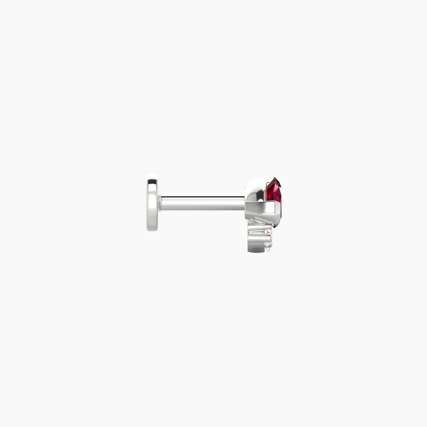 Danu | 18k White Gold 5 mm 7 mm Ruby & Diamond Nostril Piercing