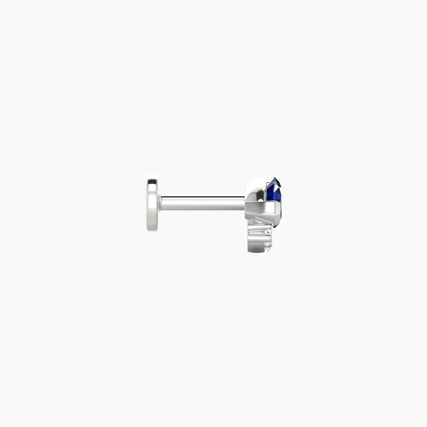 Danu | 18k White Gold 5 mm 7 mm Sapphire & Diamond Nostril Piercing