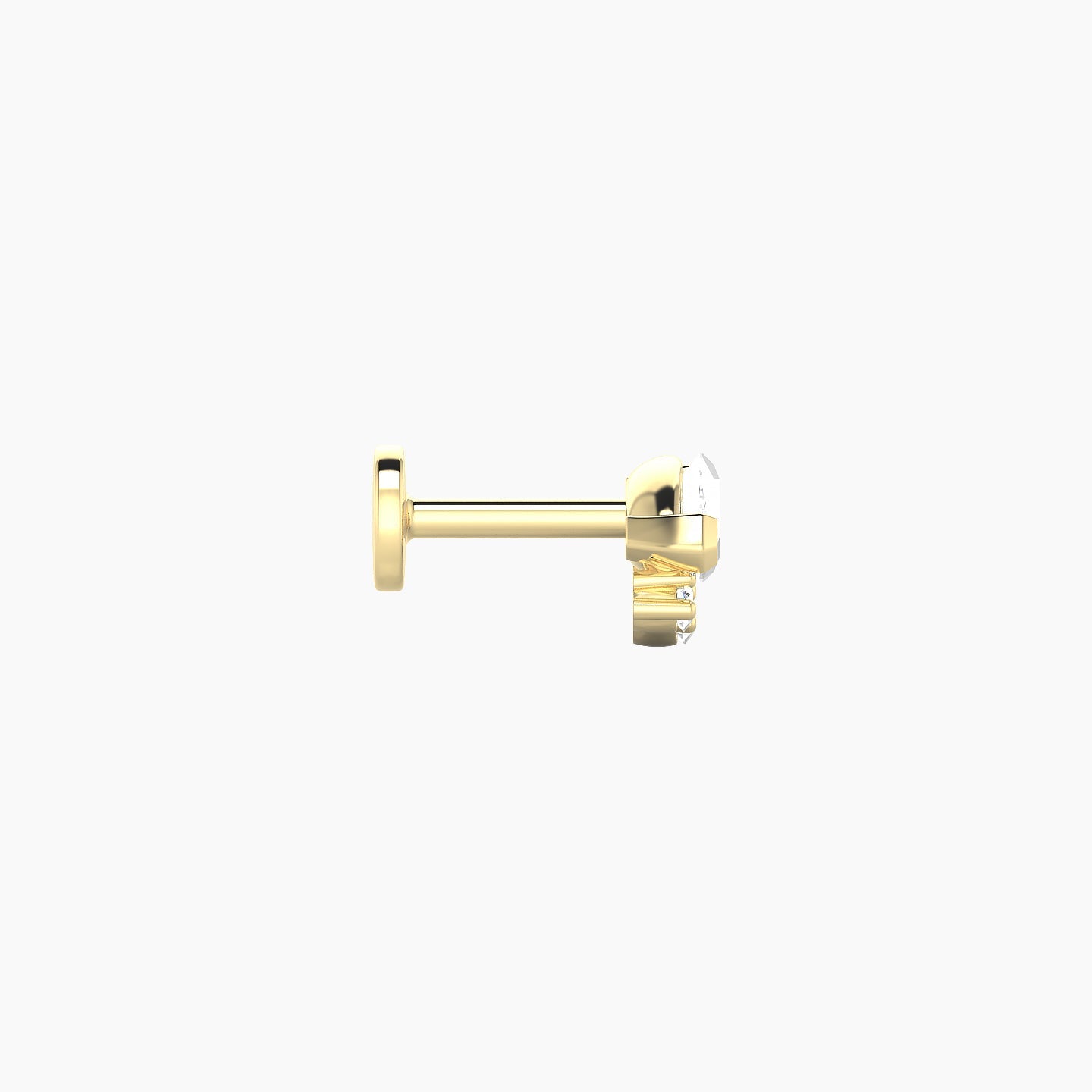 Danu | 18k Yellow Gold 7 mm 5 mm Diamond Nostril Piercing