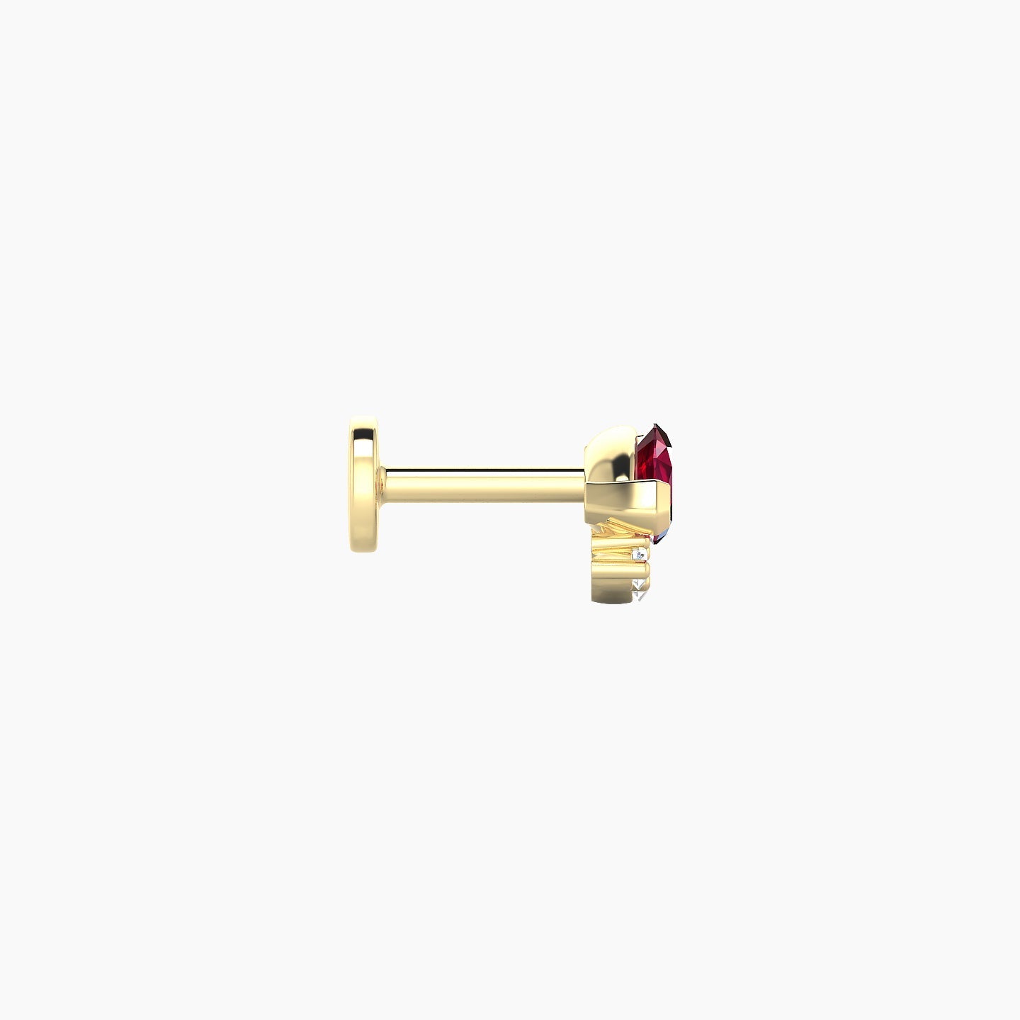 Danu | 18k Yellow Gold 5 mm 7 mm Ruby & Diamond Nostril Piercing