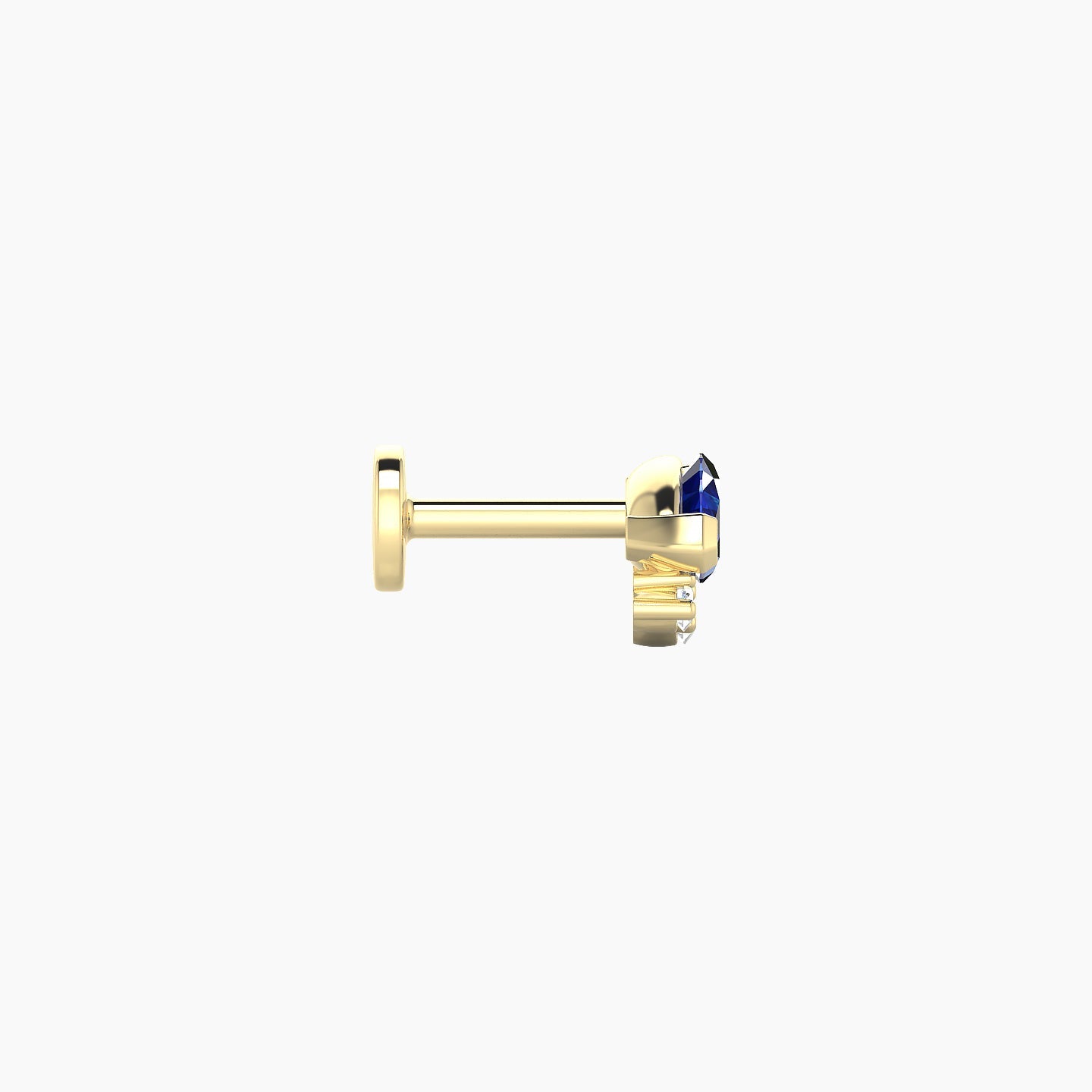 Danu | 18k Yellow Gold 5 mm 7 mm Sapphire & Diamond Nostril Piercing