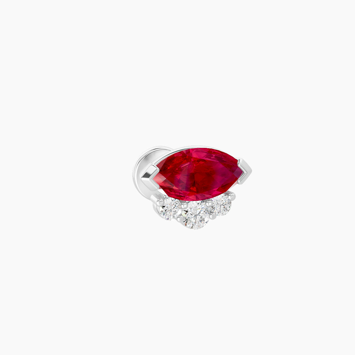 Danu | 18k White Gold 5 mm 7 mm Ruby & Diamond Piercing