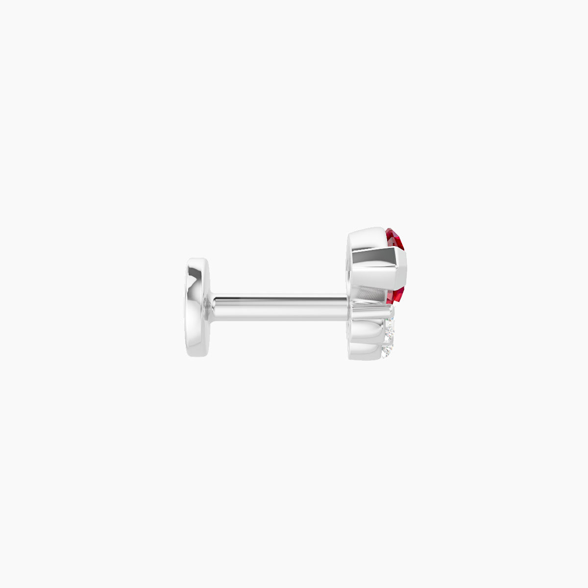 Danu | 18k White Gold 5 mm 7 mm Ruby & Diamond Piercing