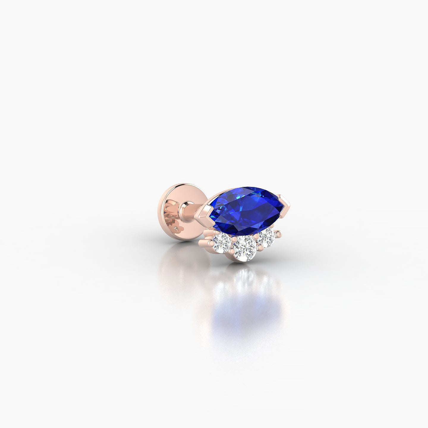 Danu | 18k Rose Gold 5 mm 7 mm Sapphire & Diamond Piercing