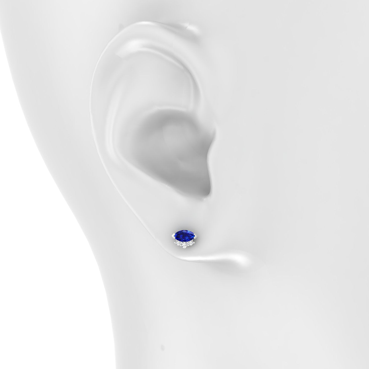 Danu | 18k White Gold 5 mm 7 mm Sapphire & Diamond Piercing