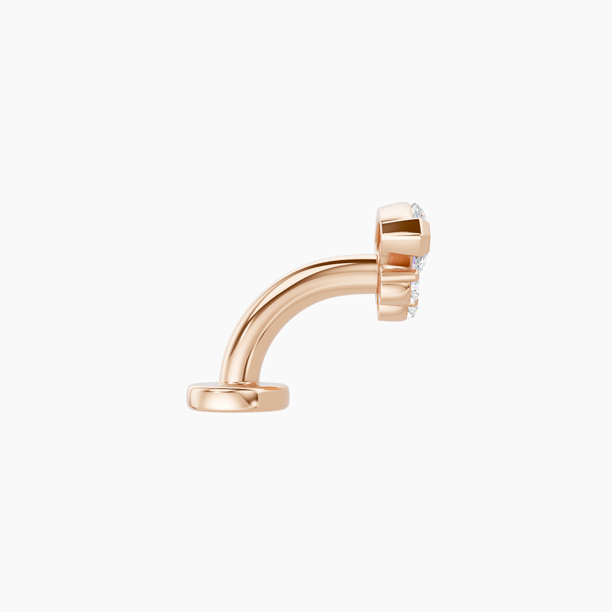 Danu | 18k Rose Gold 7 mm 6 mm Diamond Floating Navel Piercing