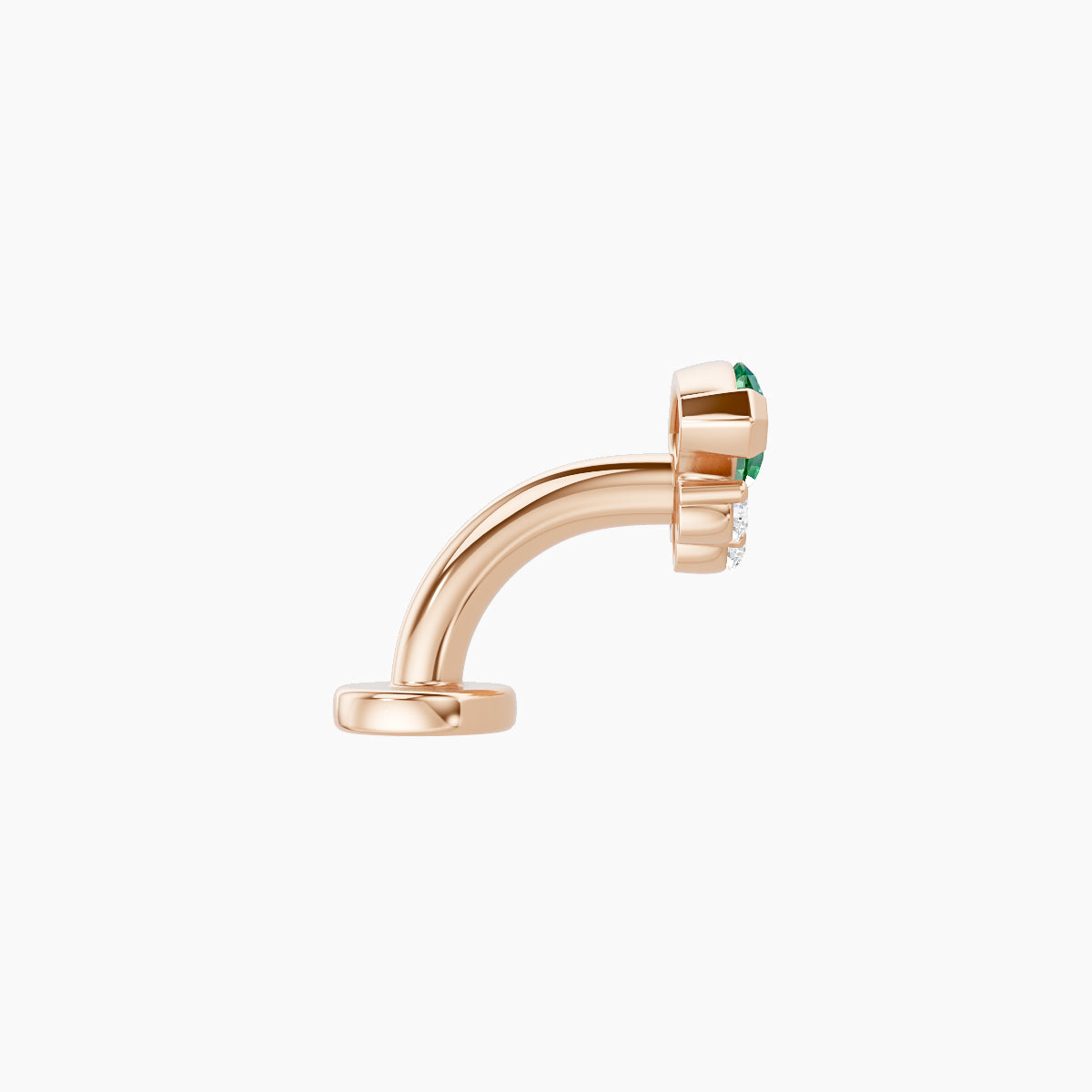 Danu | 18k Rose Gold 6 mm 7 mm Emerald & Diamond Floating Navel Piercing