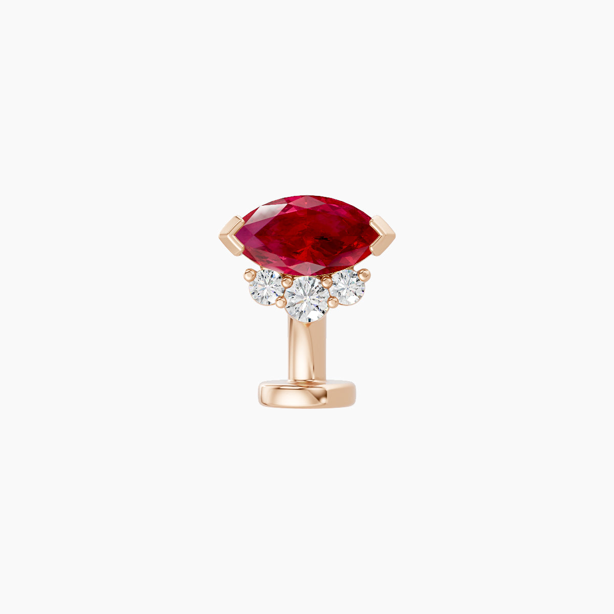 Danu | 18k Rose Gold 6 mm 7 mm Ruby & Diamond Floating Navel Piercing