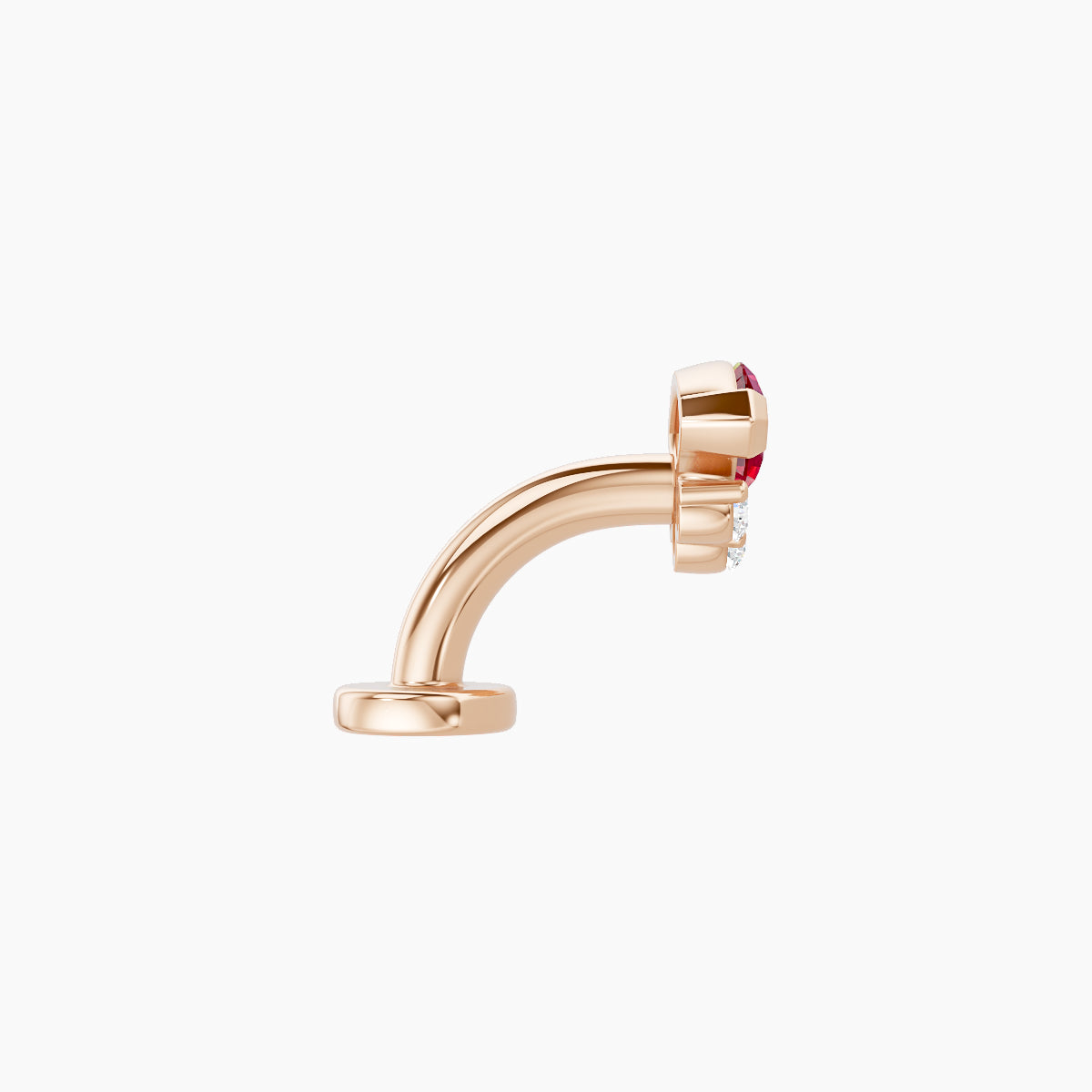 Danu | 18k Rose Gold 6 mm 7 mm Ruby & Diamond Floating Navel Piercing
