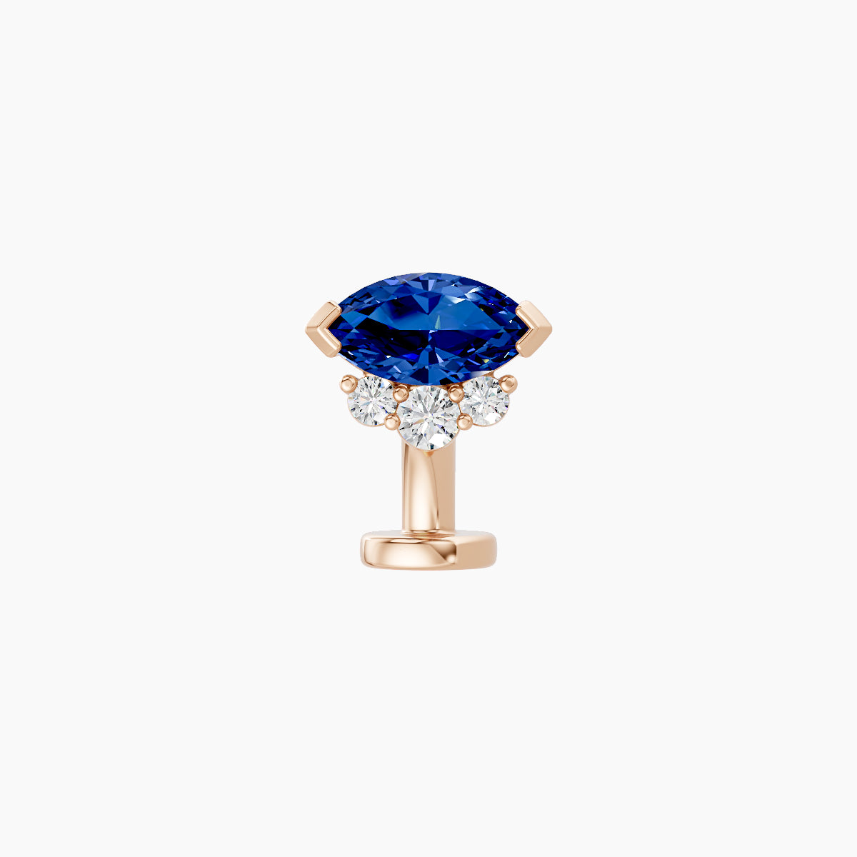 Danu | 18k Rose Gold 6 mm 7 mm Sapphire & Diamond Floating Navel Piercing