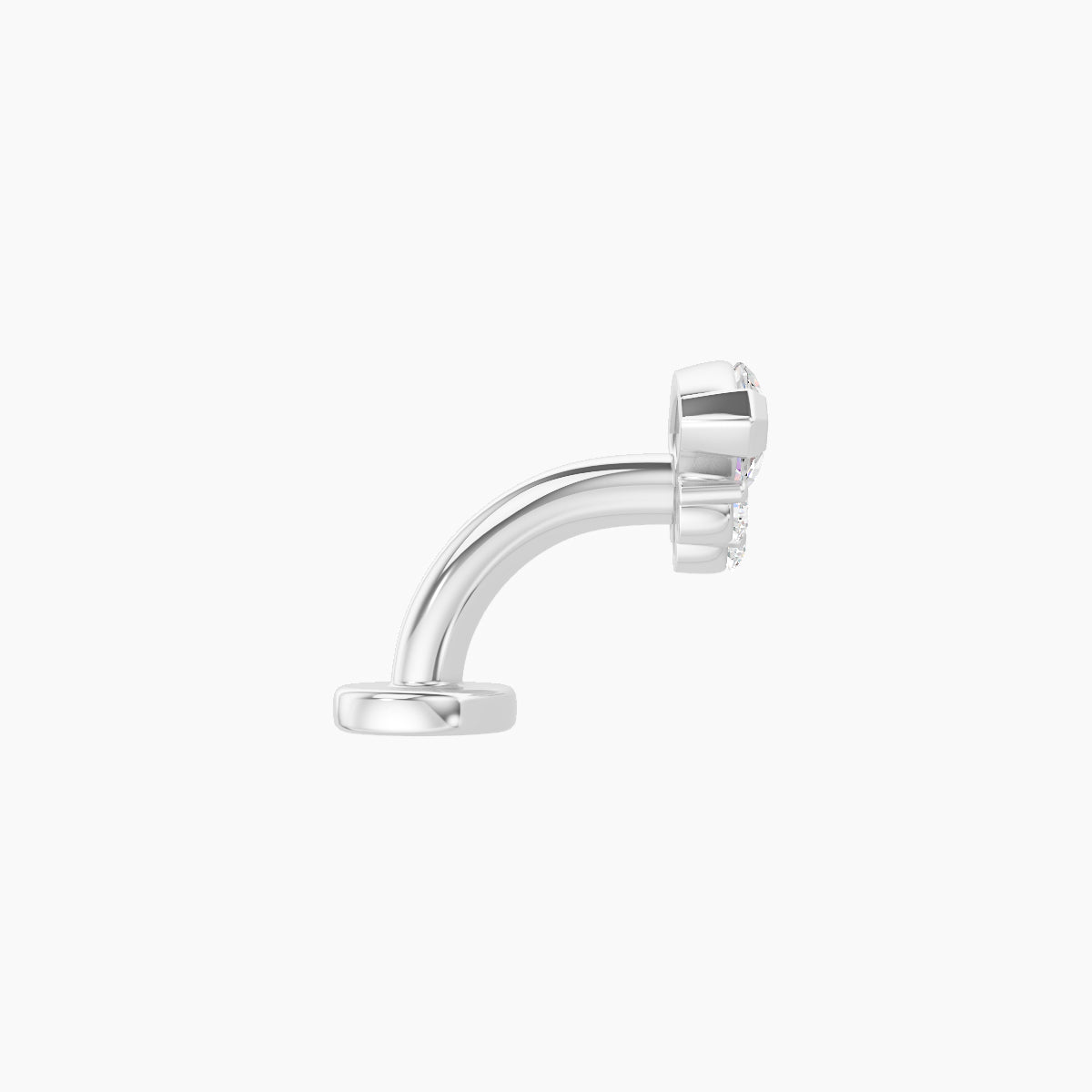 Danu | 18k White Gold 7 mm 6 mm Diamond Floating Navel Piercing