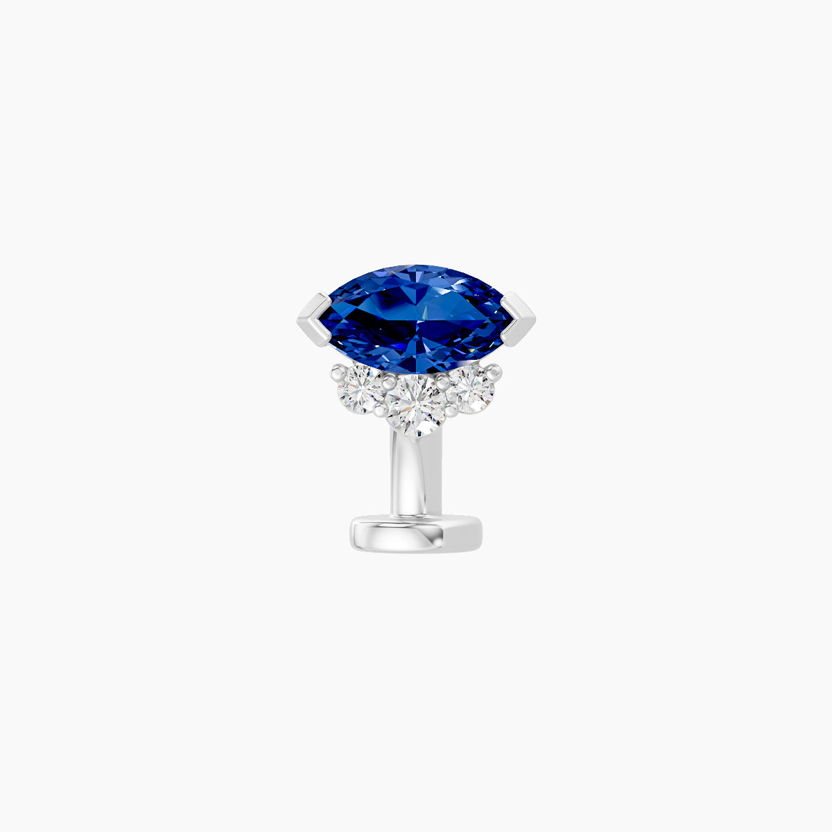 Danu | 18k White Gold 6 mm 7 mm Sapphire & Diamond Floating Navel Piercing