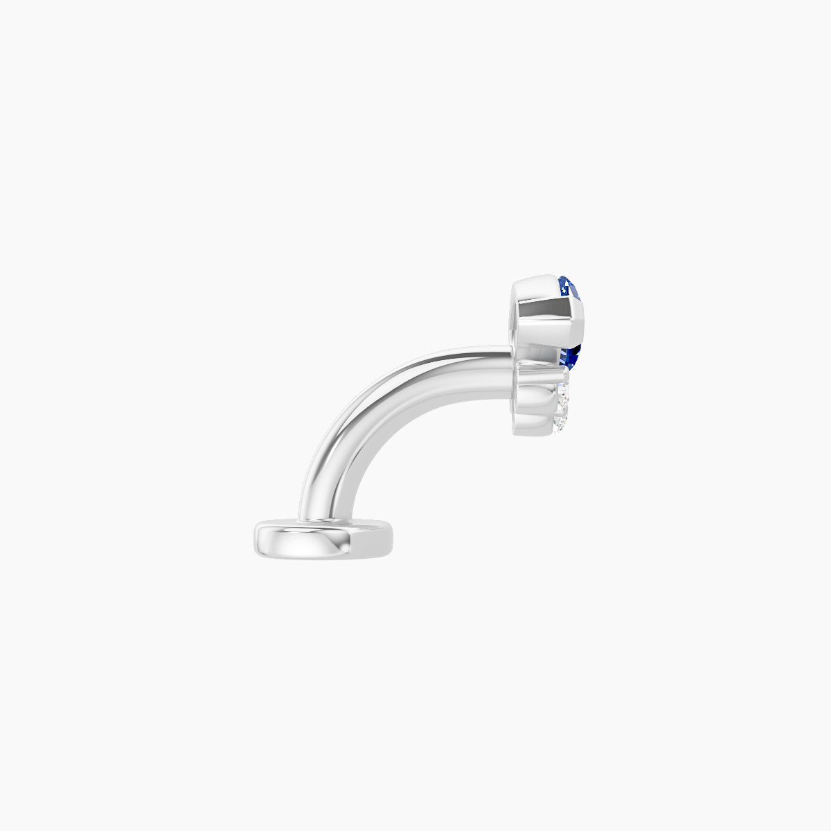 Danu | 18k White Gold 6 mm 7 mm Sapphire & Diamond Floating Navel Piercing