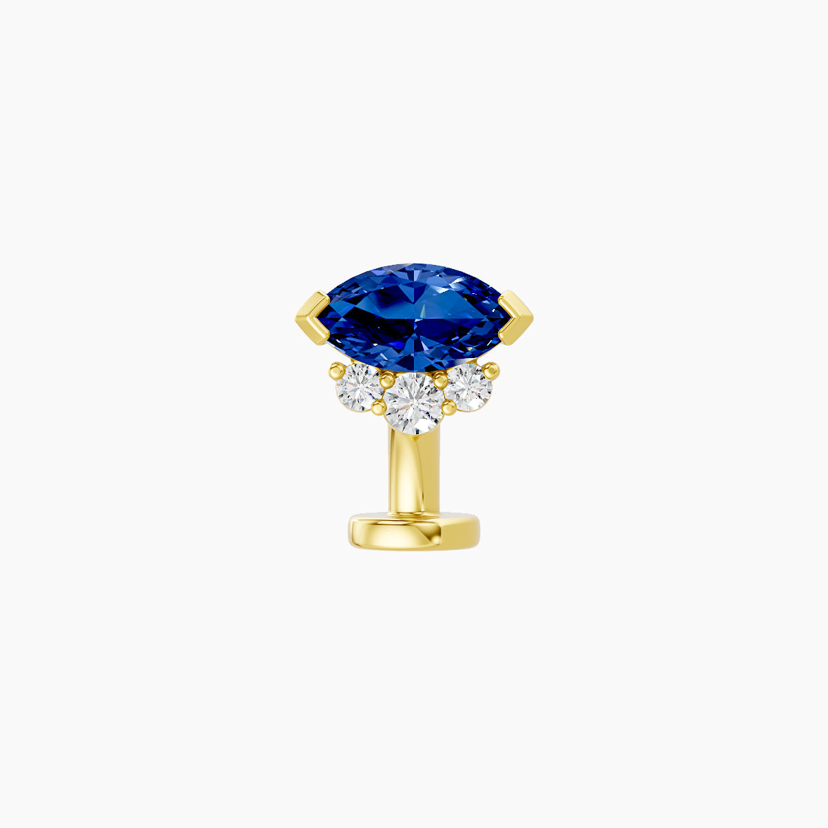 Danu | 18k Yellow Gold 6 mm 7 mm Sapphire & Diamond Floating Navel Piercing