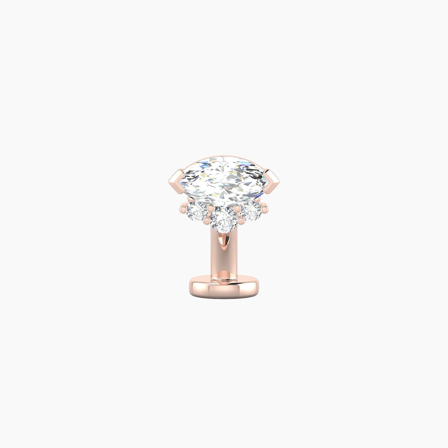 Danu | 18k Rose Gold 7 mm 6 mm Diamond Floating Navel Piercing