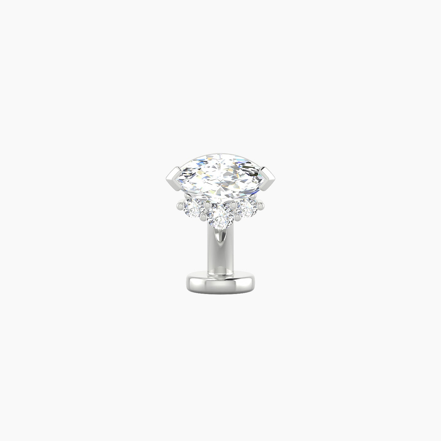 Danu | 18k White Gold 7 mm 6 mm Diamond Floating Navel Piercing