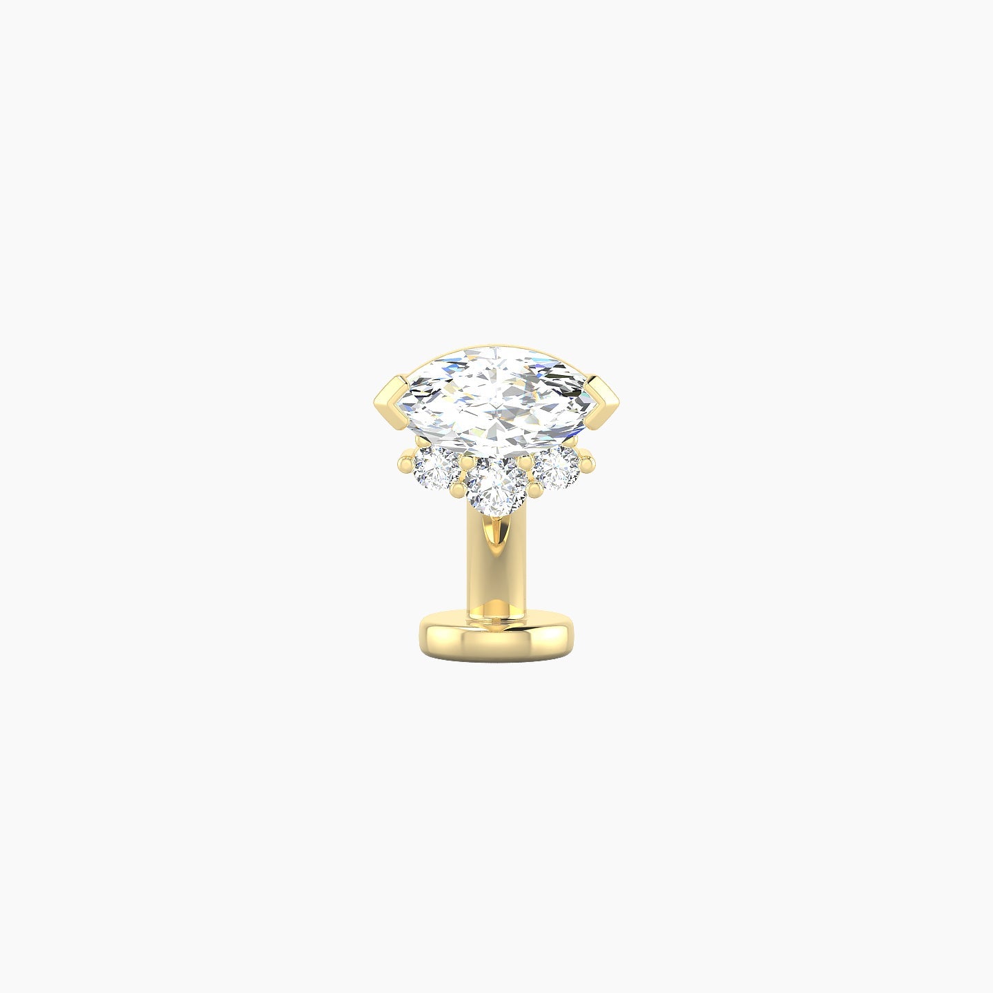 Danu | 18k Yellow Gold 7 mm 6 mm Diamond Floating Navel Piercing