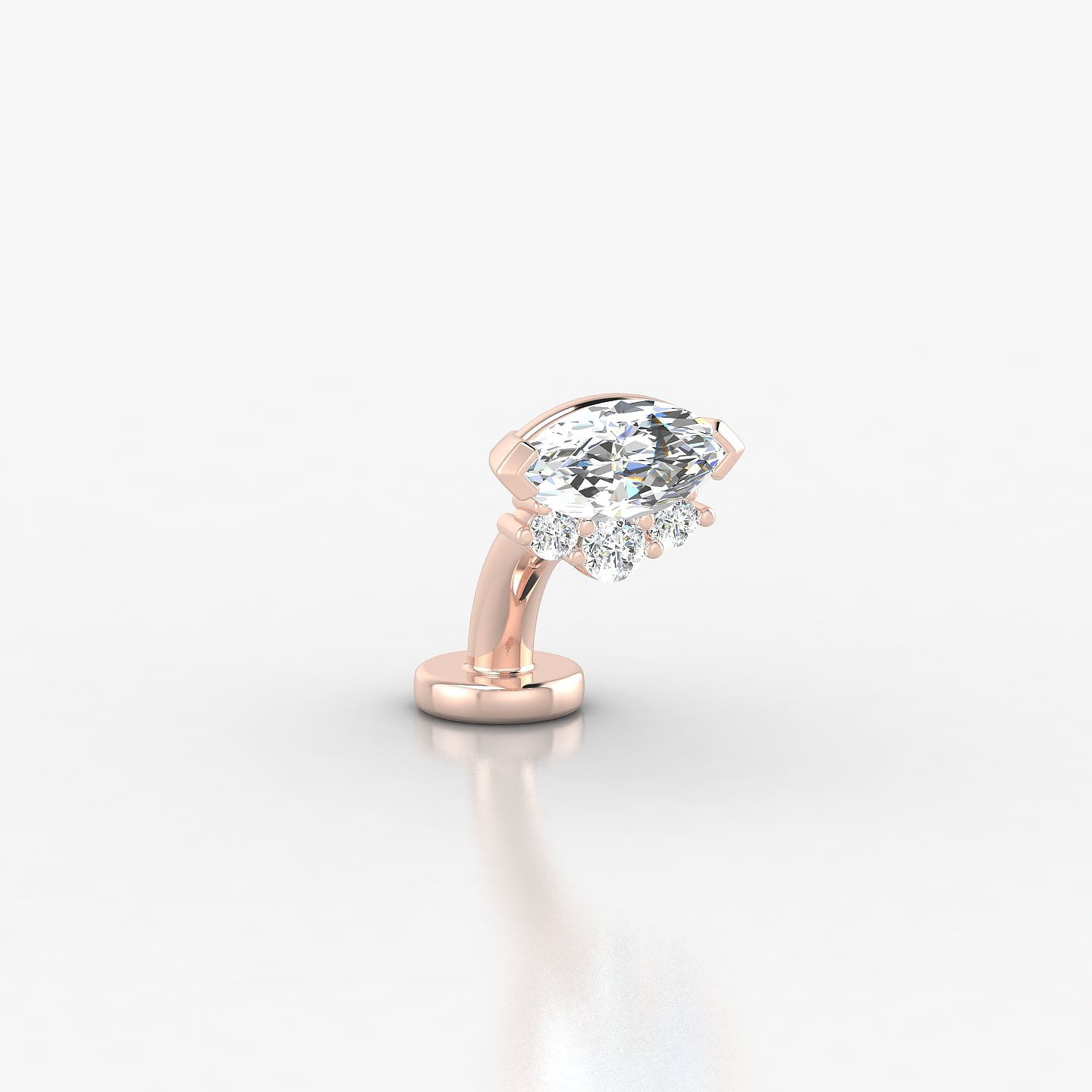 Danu | 18k Rose Gold 7 mm 6 mm Diamond Floating Navel Piercing