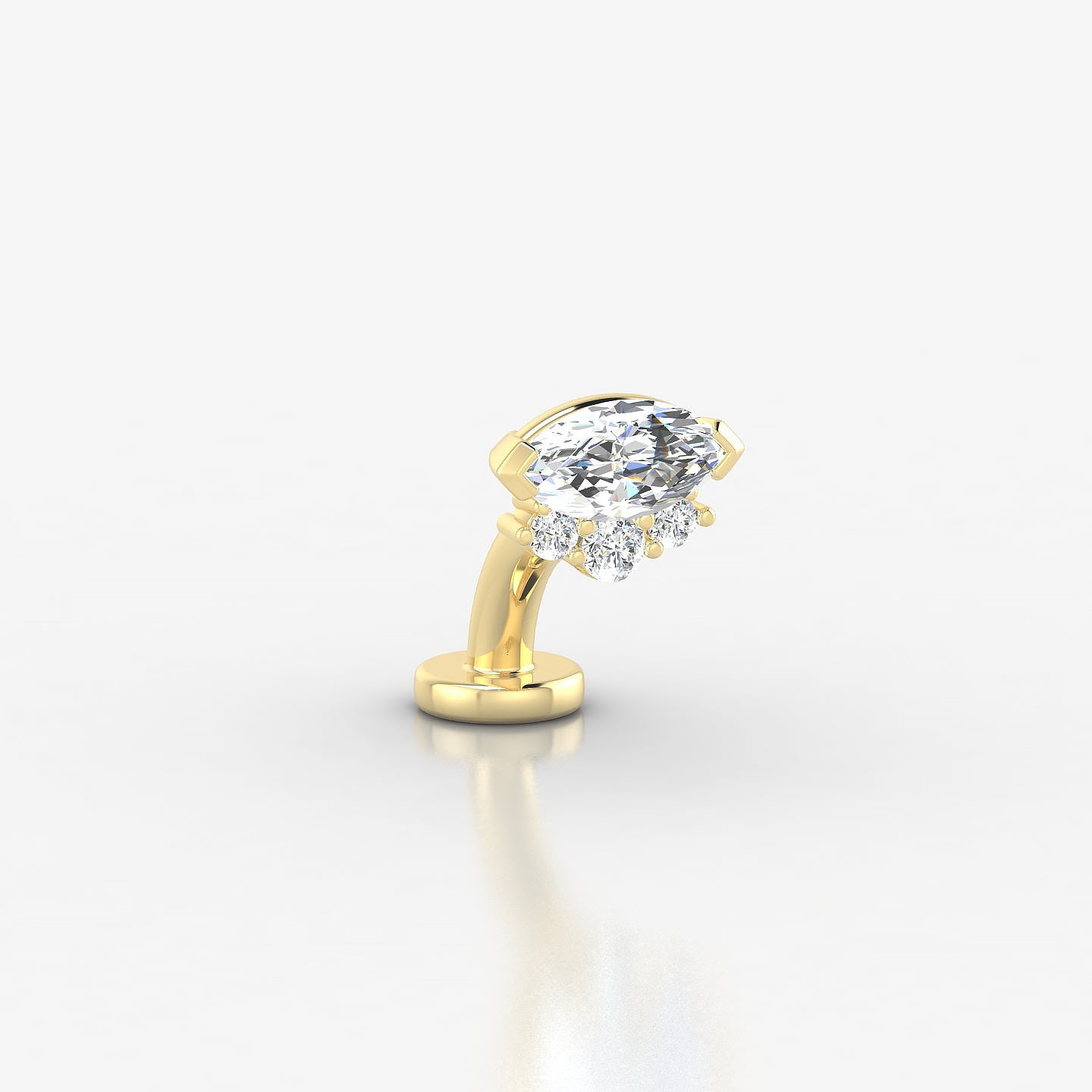 Danu | 18k Yellow Gold 7 mm 6 mm Diamond Floating Navel Piercing