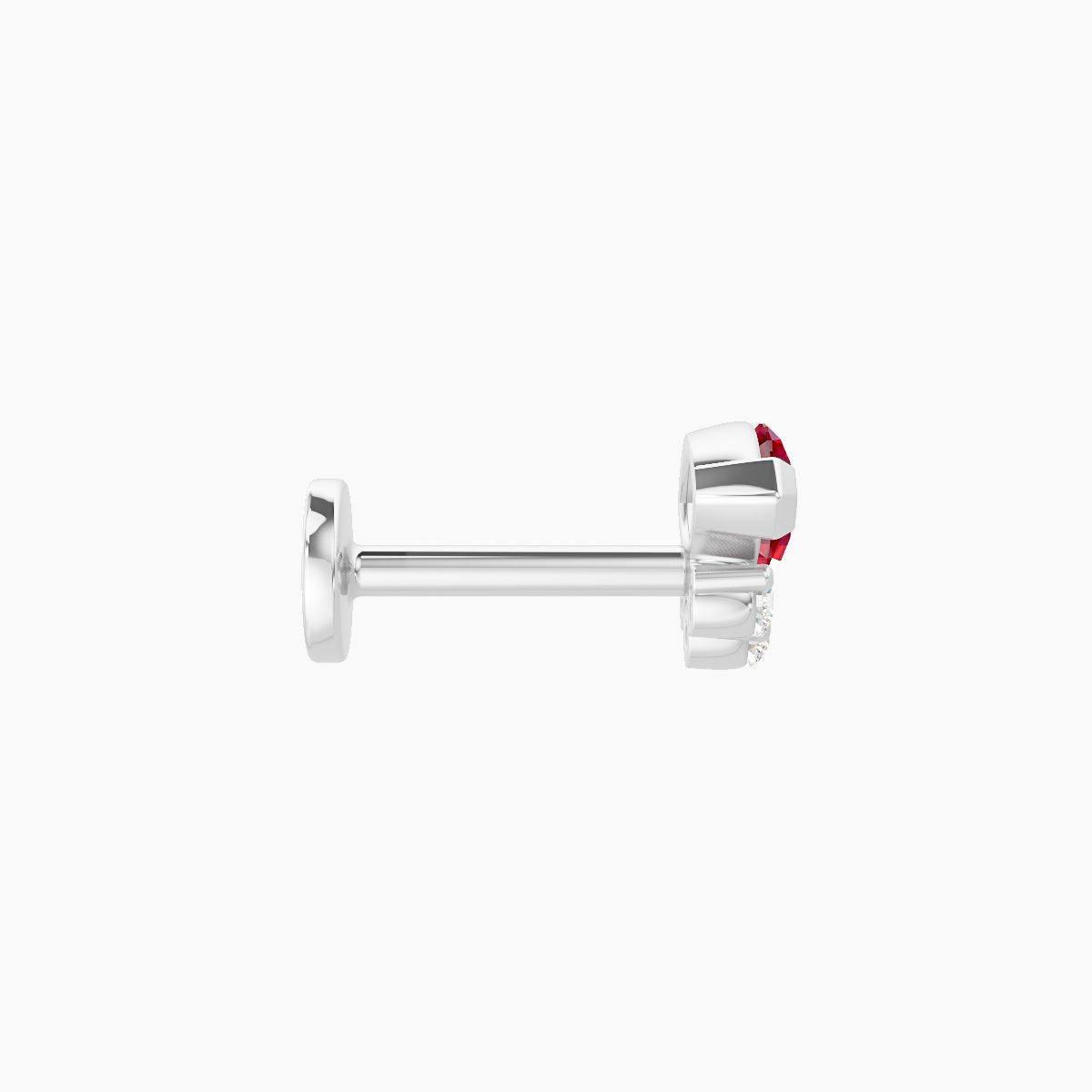 Danu | 18k White Gold 6.5 mm 7 mm Ruby & Diamond Nose Piercing