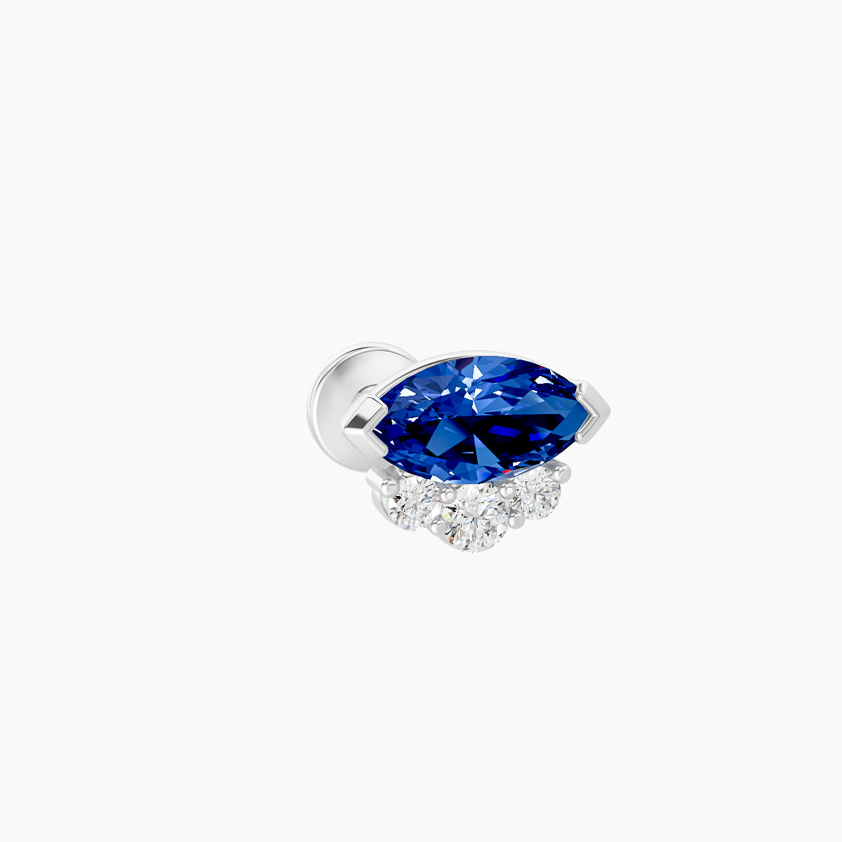 Danu | 18k White Gold 6.5 mm 7 mm Sapphire & Diamond Nose Piercing