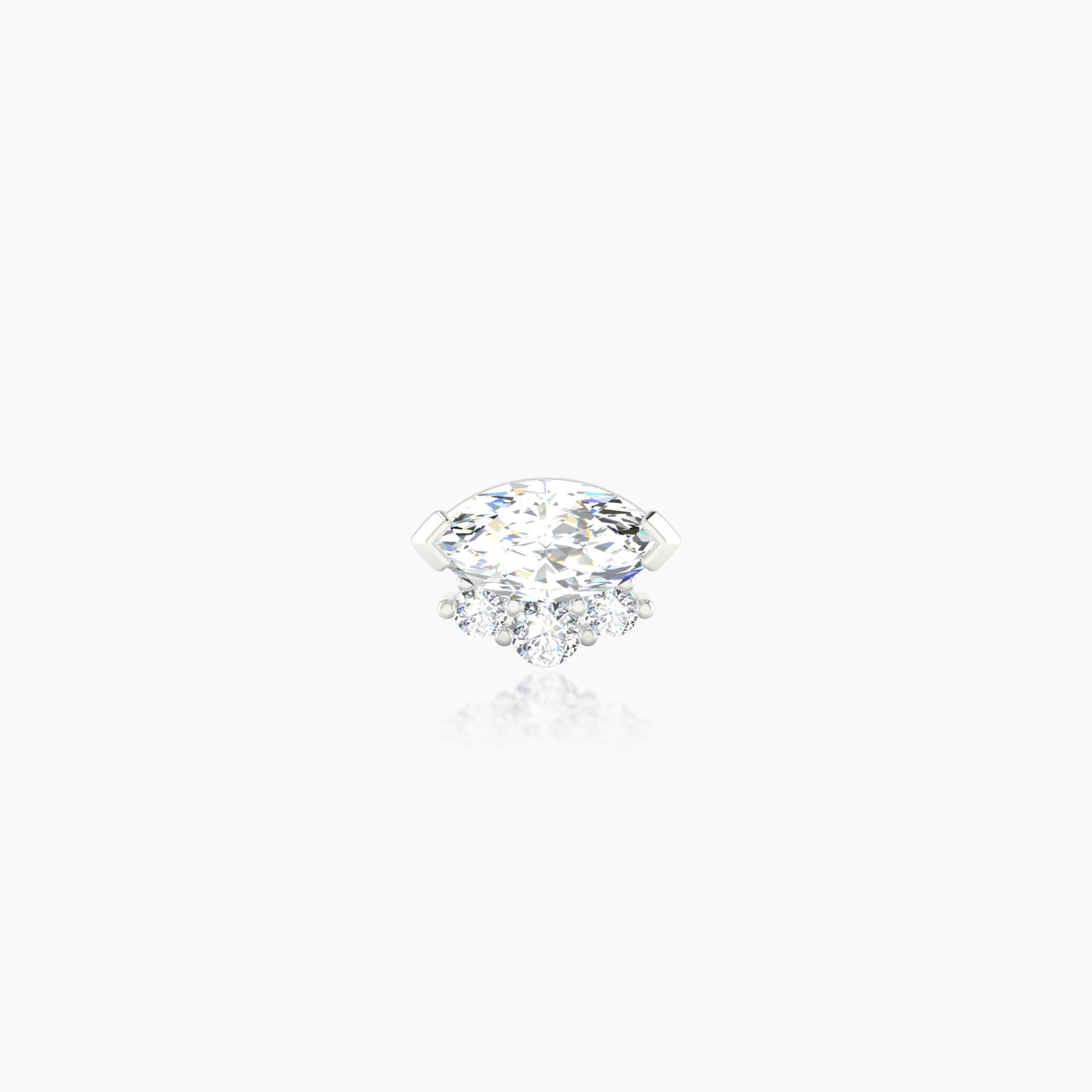 Danu | 18k White Gold 7 mm 6.5 mm Diamond Nostril Piercing