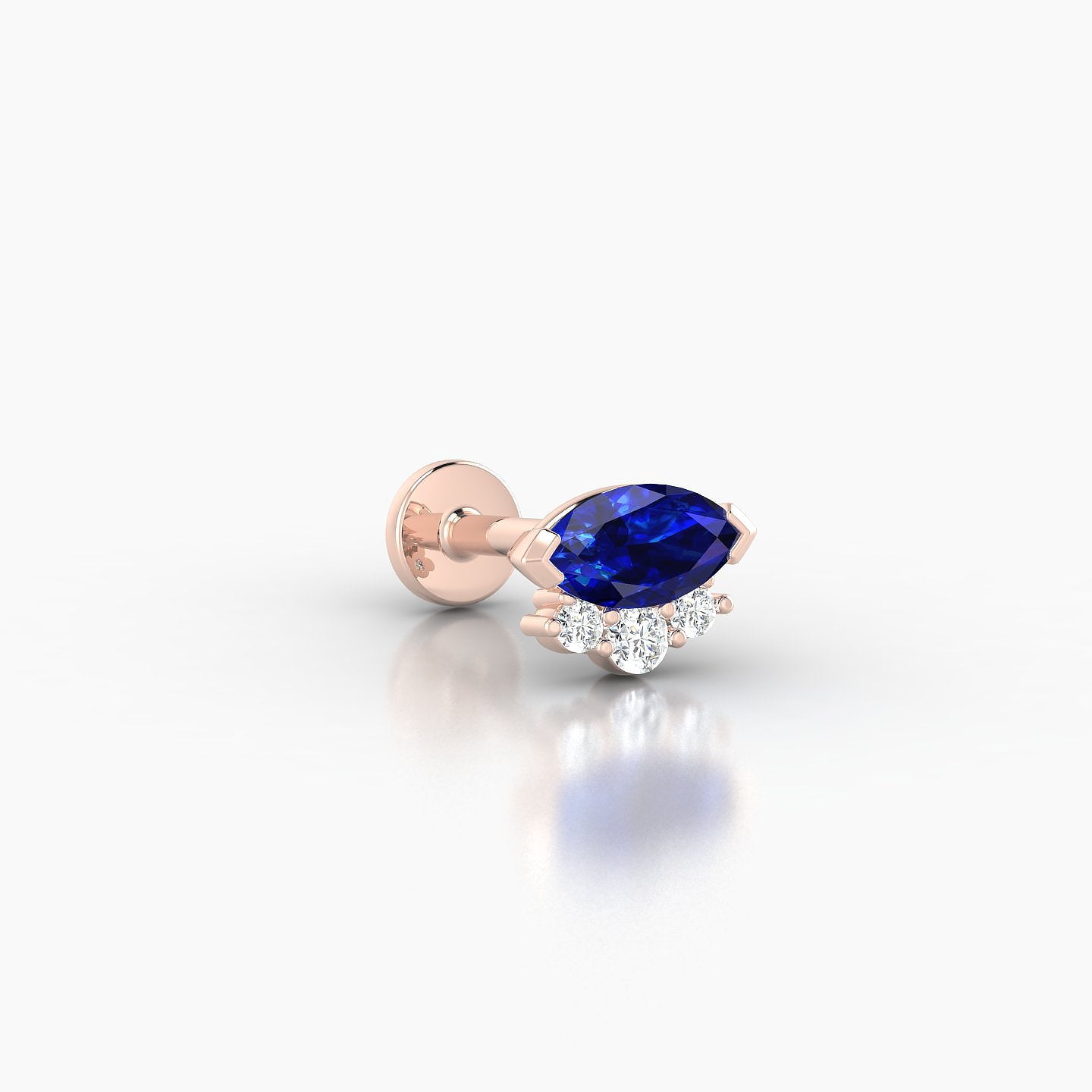 Danu | 18k Rose Gold 6.5 mm 7 mm Sapphire & Diamond Nostril Piercing