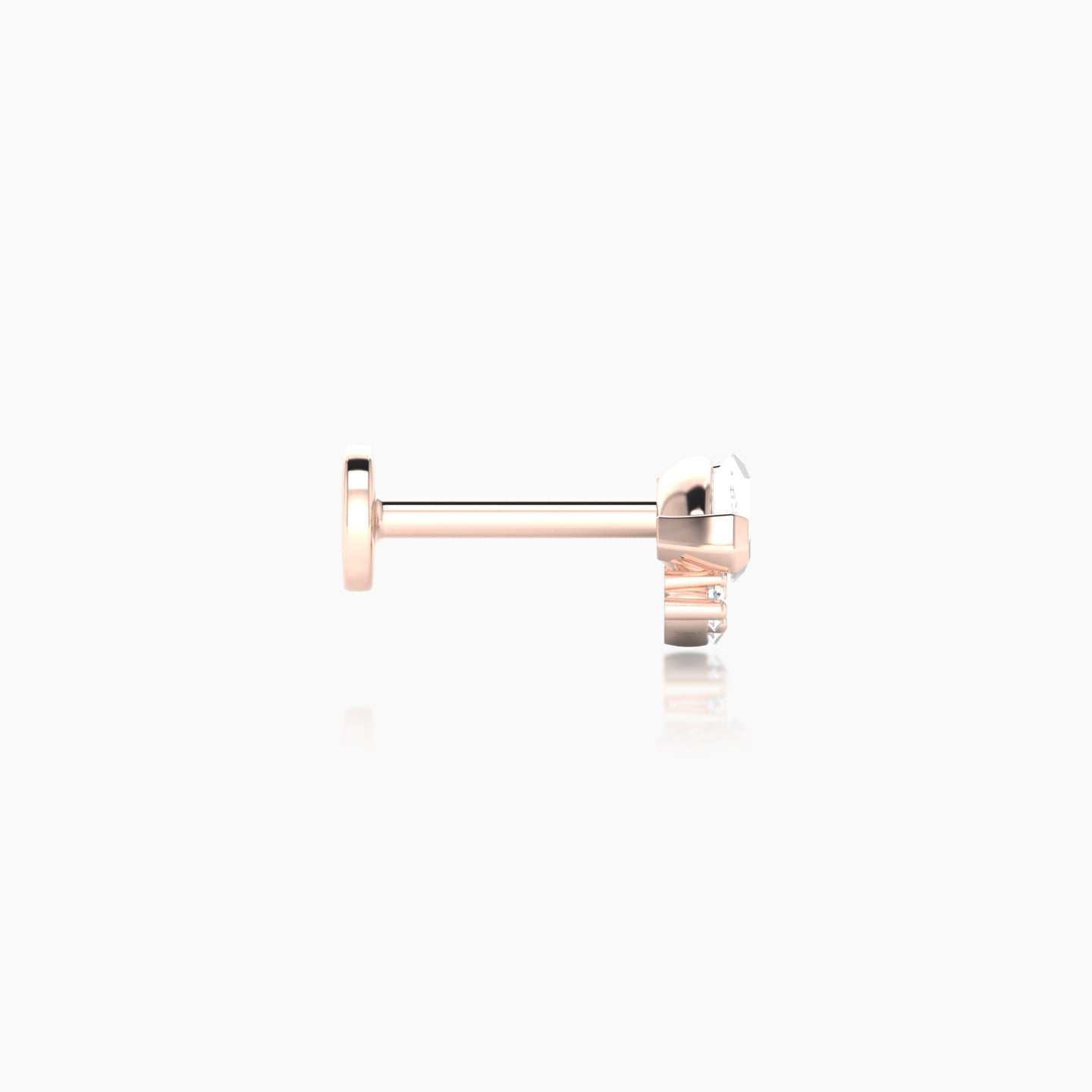 Danu | 18k Rose Gold 7 mm 6.5 mm Diamond Nostril Piercing