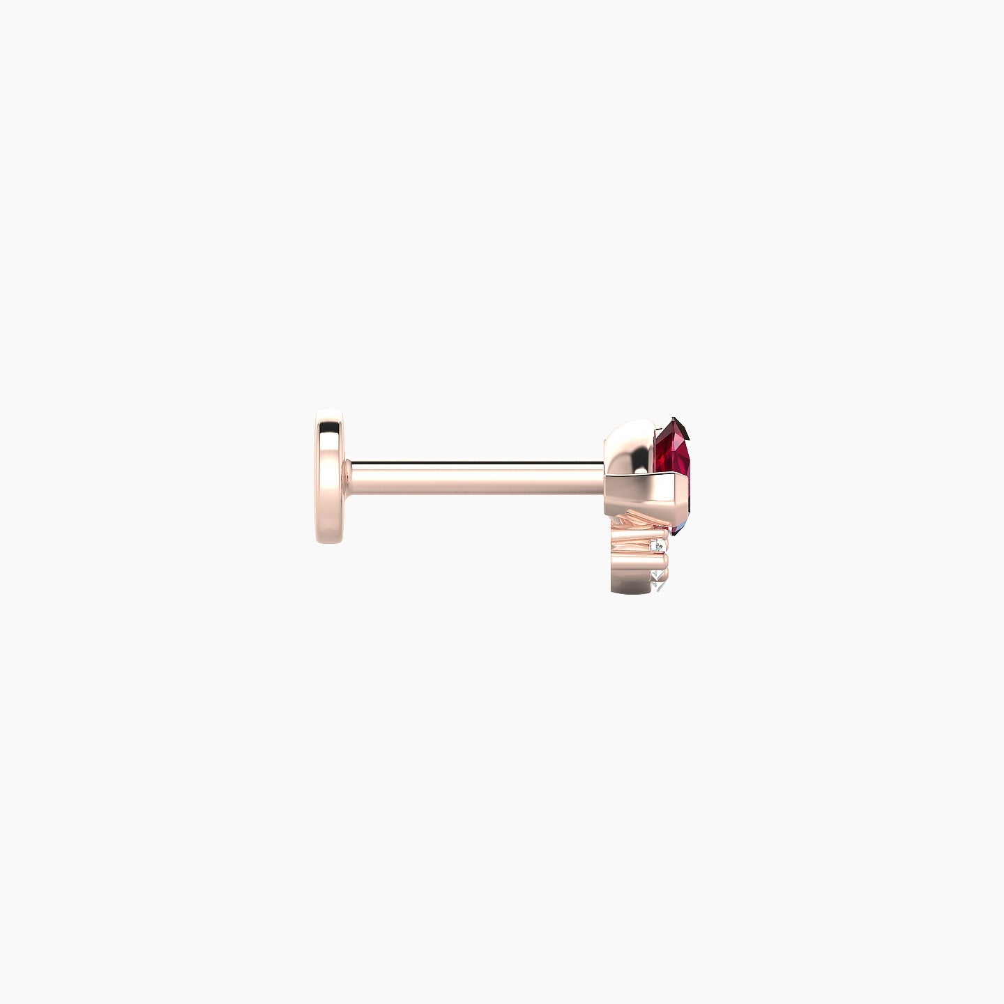 Danu | 18k Rose Gold 6.5 mm 7 mm Ruby & Diamond Nostril Piercing