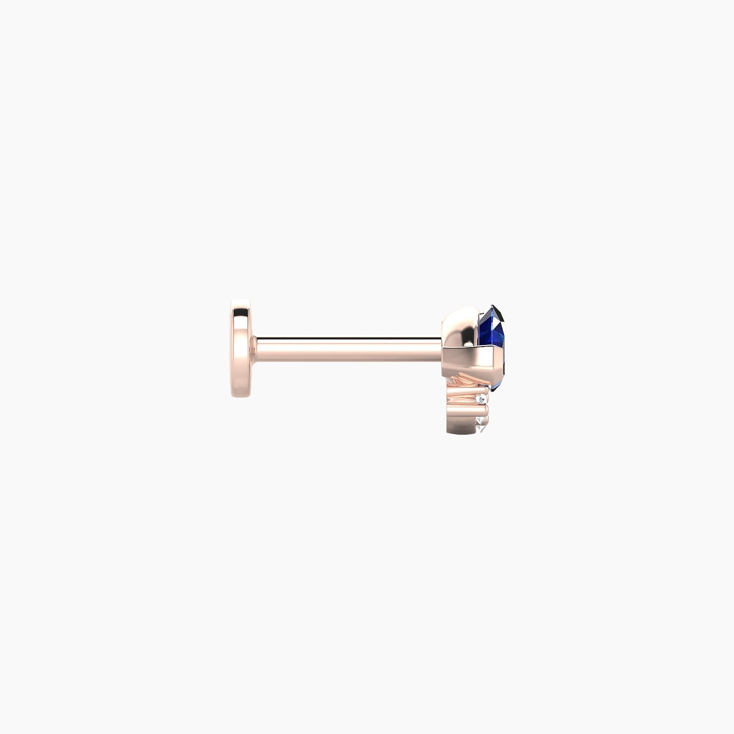 Danu | 18k Rose Gold 6.5 mm 7 mm Sapphire & Diamond Nostril Piercing