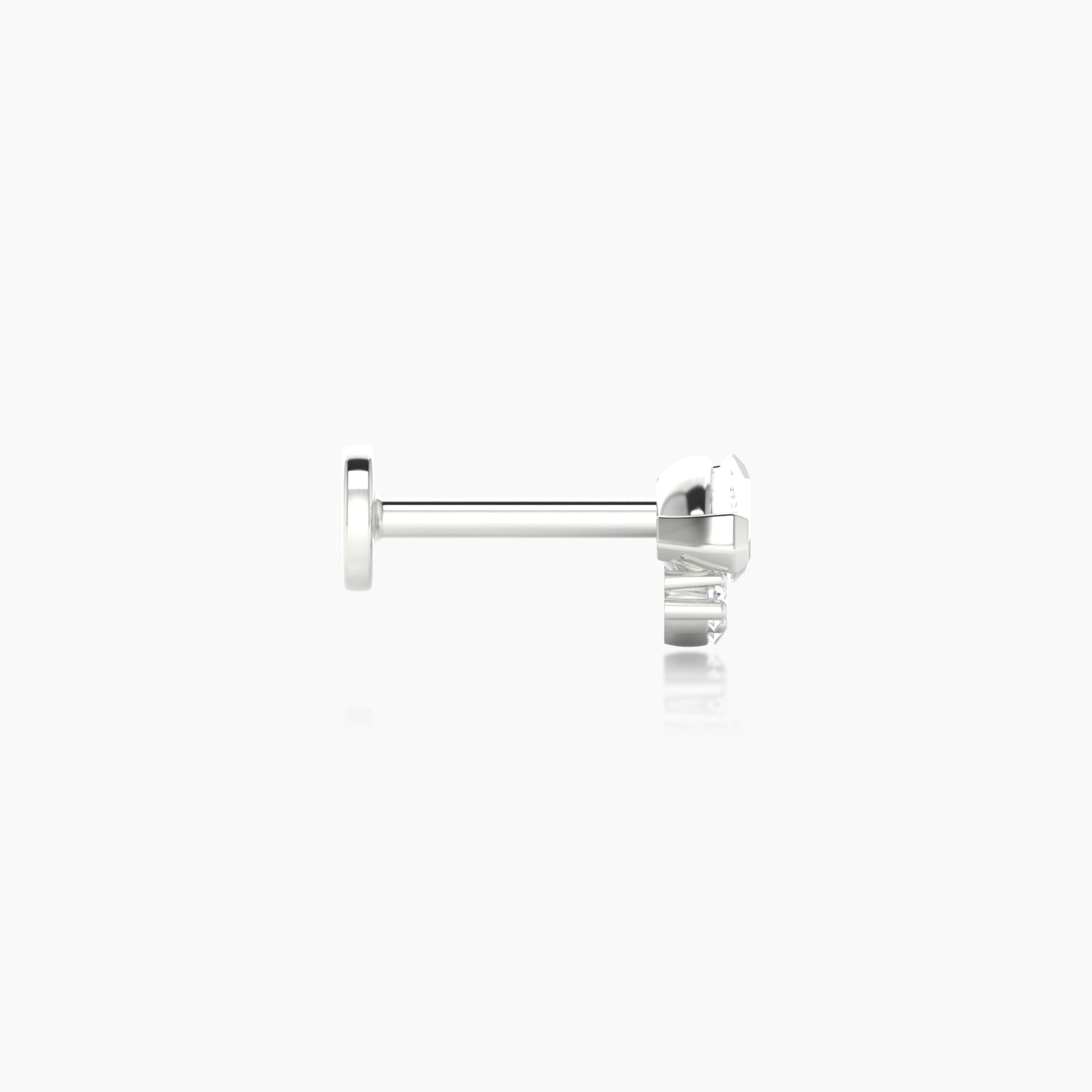 Danu | 18k White Gold 7 mm 6.5 mm Diamond Nostril Piercing