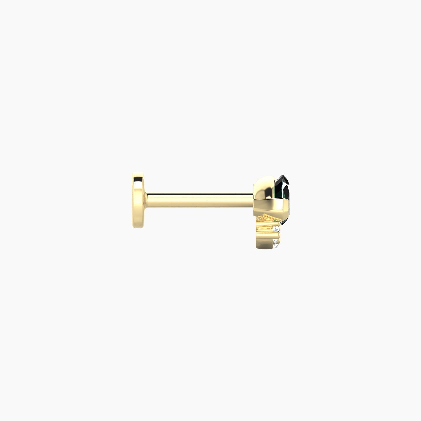 Danu | 18k Yellow Gold 6.5 mm 7 mm Emerald & Diamond Nostril Piercing