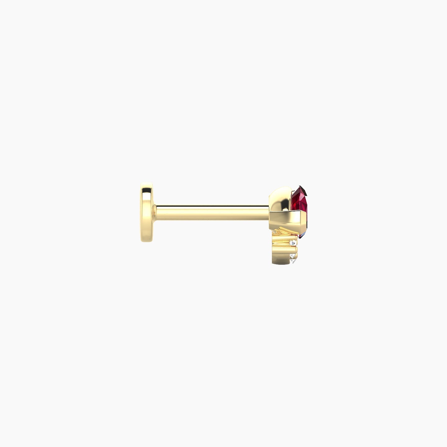 Danu | 18k Yellow Gold 6.5 mm 7 mm Ruby & Diamond Nostril Piercing