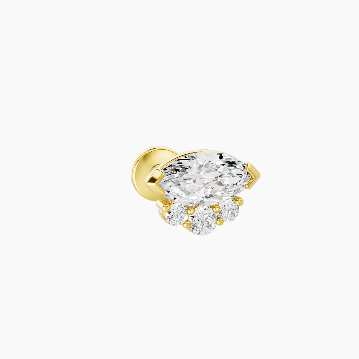 Danu | 18k Yellow Gold 7 mm 6.5 mm Diamond Piercing